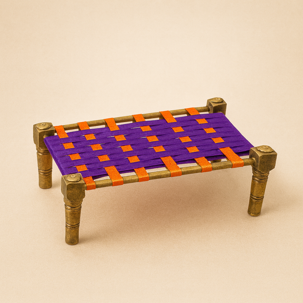 Golden Finish Brass Cot