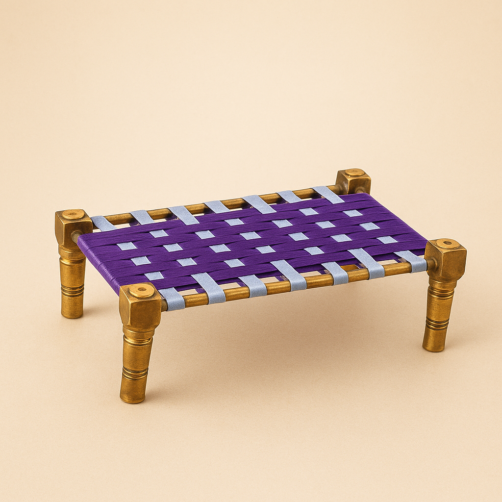 Golden Finish Brass Cot