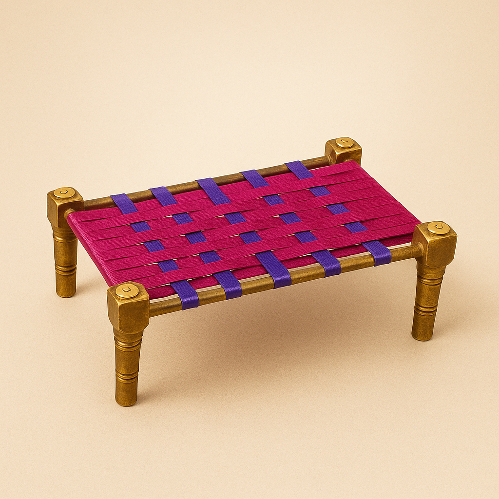 Golden Finish Brass Cot