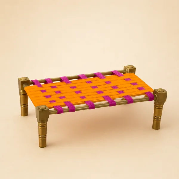 Golden Finish Brass Cot