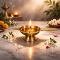 Brass Aarti Diya with Handle