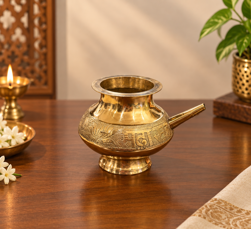 Golden Finish Brass Karwa
