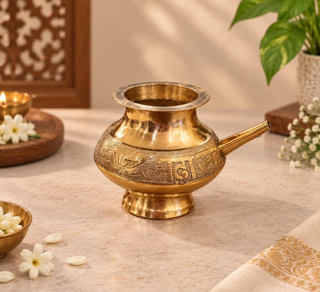 Golden Finish Brass Karwa