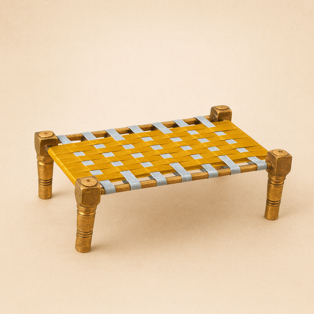 Golden Finish Brass Cot