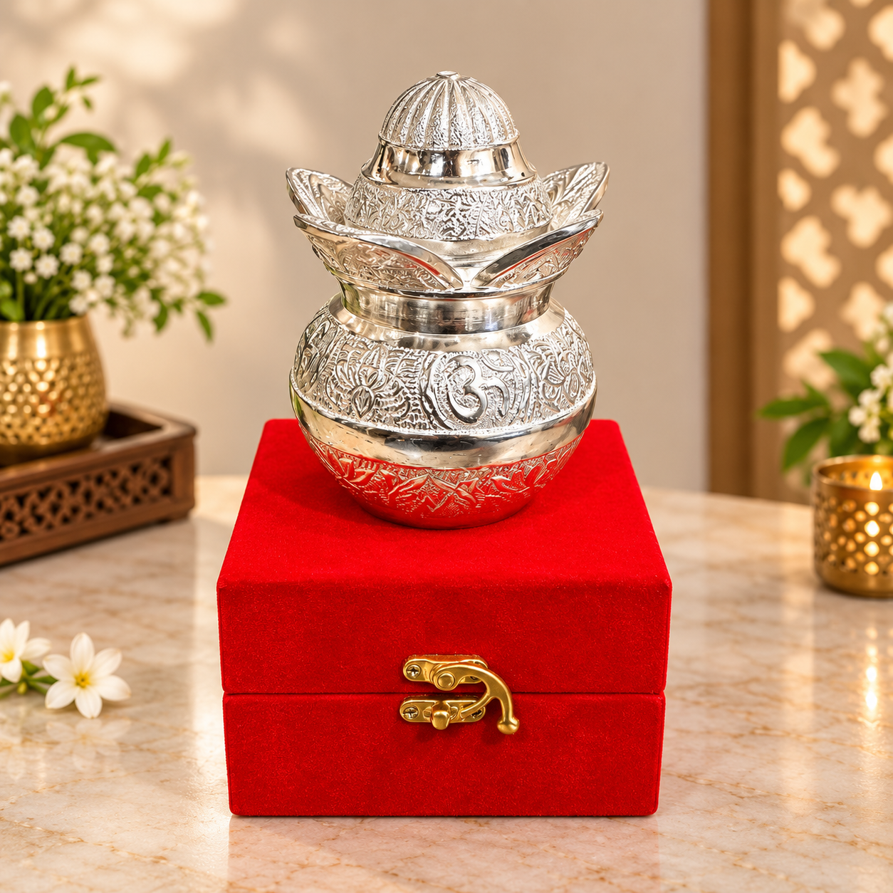 Decorative Kalash with Gift Box – Traditional Indian Décor & Gifting