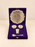 Silver-Plated Krishna Pooja Thali Set – 8 Inch with Premium Gift Box