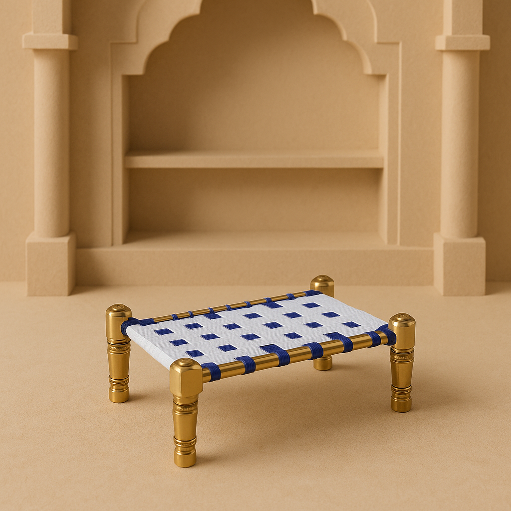 Golden Finish Brass Cot