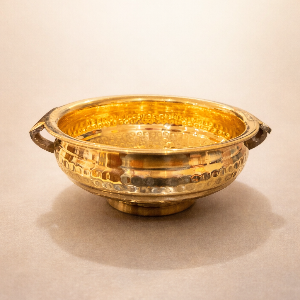 Brass Urli Bowl (7 Inches) – Handcrafted Décor for Floating Flowers &amp; Festive Styling