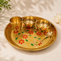 5-Piece Handcrafted Brass Bhog Thali Set – Pooja & Gifting