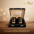 Black Finish Brass Glass Set