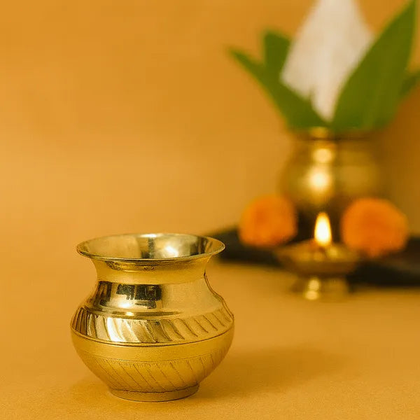 Golden Finish Brass Lutiya For Pooja