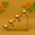 Golden Finish Brass 4 Step Diya
